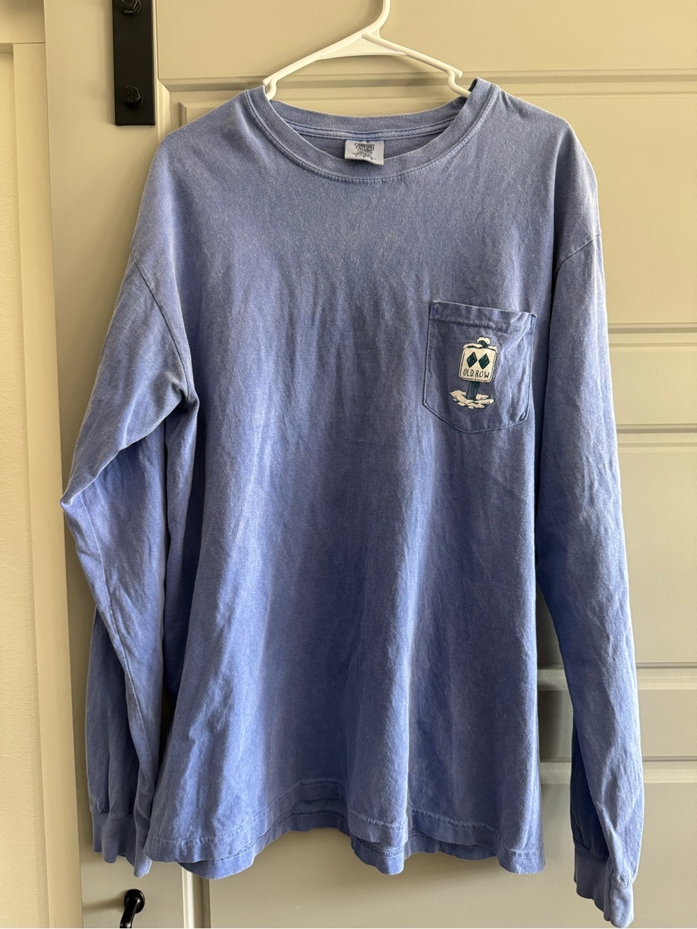 Old row Comfort Colors Light Blue Long-Sleeve Pocket Tee - Men's